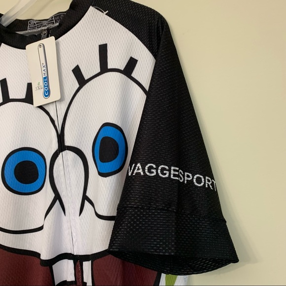 New-Vaggesport Spongebob cycling Jersey bike shirt with reflective & pockets 3xl - Picture 6 of 11